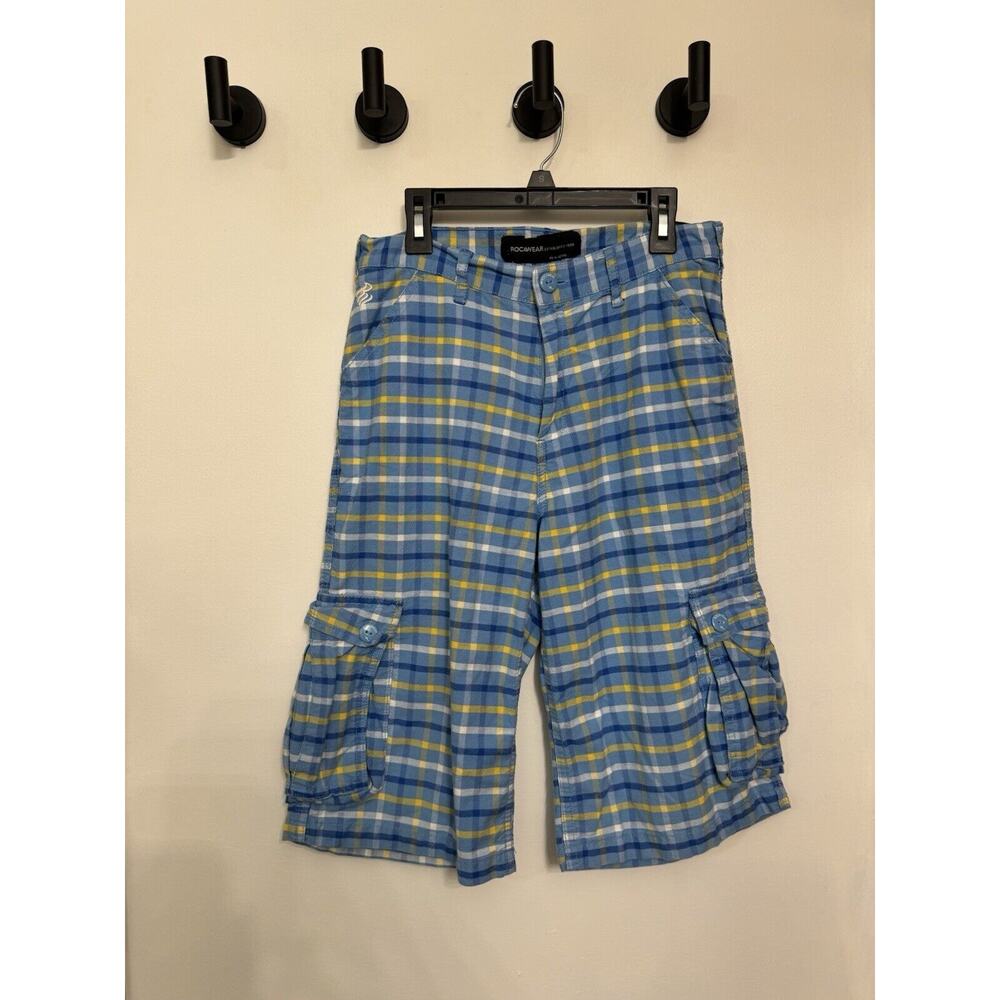 Boy’s/mens Roca Wear Bermuda Shorts Plaid Y2K Hip Hop 90’s Wear - Size 29/Y14